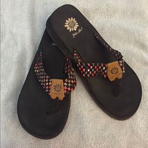 Yellow Box Women's Black and Multicolor Sandals